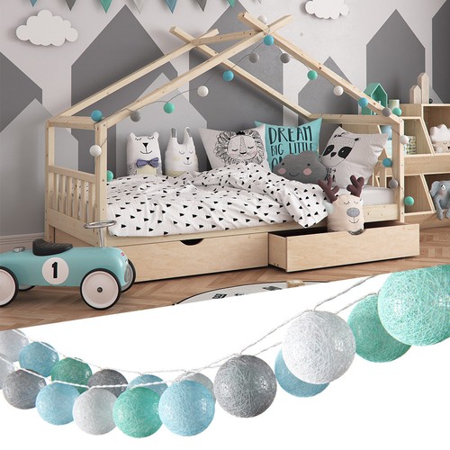 Lichterkette cotton balls - cotton,
