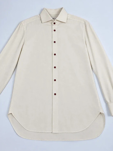 Twillhemd baumwolle creme rote - baumwolle,