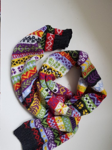 Bunter schal strickpaket - bunter, mit