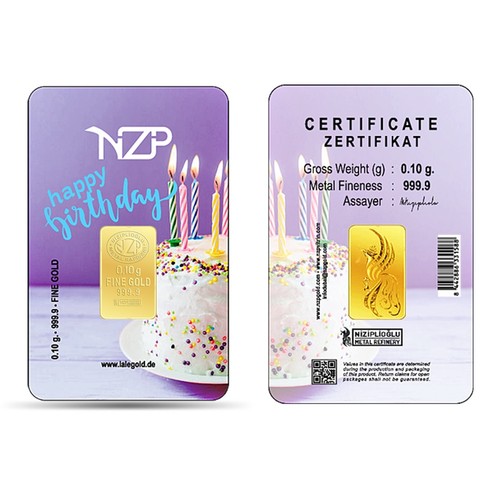 Goldbarren gramm happy - 0,1g, gramm,