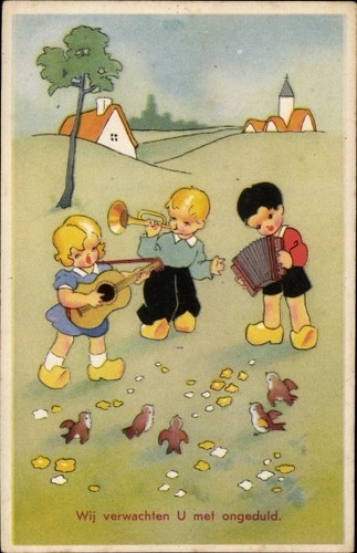 Musizierende kinder - ak,