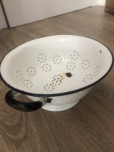 Vintage emaille sieb made - vintage,