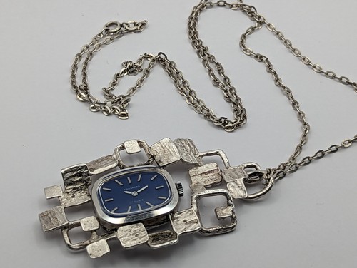 Vintage kettenuhr 925 silber - kettenuhr,