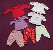 ENGLAND MODE 7tlg PAKET super BABY Mädchen SHIRT HOSE Gr 50 NEUGEBOREN gut/neu