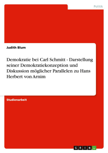 Demokratie bei carl schmitt - bei,
