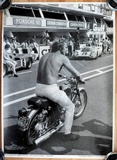 original Plakat Poster "Le Mans" Dreharbeiten Steve McQueen Gulf Porsche 917