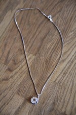 Silberkette Panzerkette mit Zirkonia Anhänger 925 ca. 44 cm lang