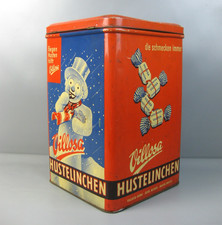 große alte Blechdose Villosa Hustelinchen H-38cm Werbung Reklame 50er 60er Jahre