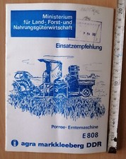 Erntemaschine E 808 Einsatzempfehlung