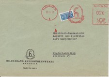Firmenbrief mit Freistempel / AFS Mannheim, Hildebrand Rheinmühlenwerke, 1950