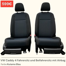 VW Caddy 4 IV Fahrersitz und Beifahrersitz Sitz mit Airbag Kutamo Blau