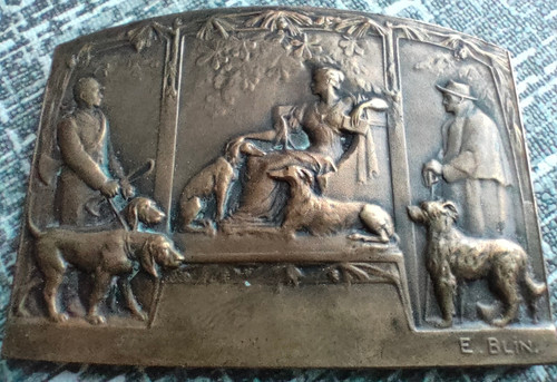 Französische bronzeplakette - französische,