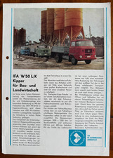 DDR-Prospekt KIPPER für BAU Lkw IFA W 50 L/K, VEB IFA Ludwigsfelde brochure