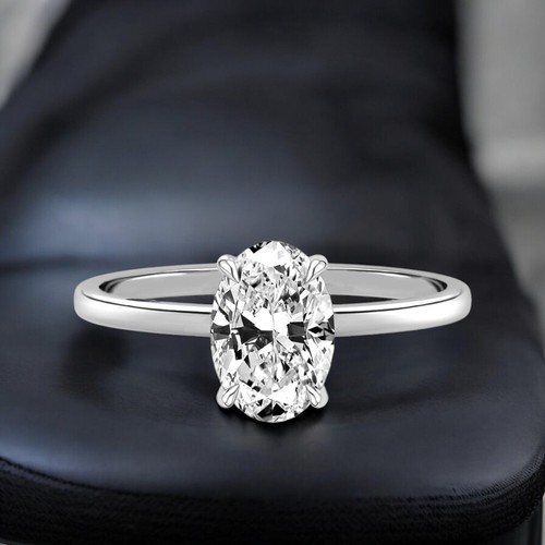 Ovaler diamantring 14k - ovaler,