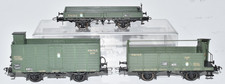 H0 3 Stück Güterwagen K.Bay.Sts.B. in Ep. I offene Wagen grün, Metall, Set 3tlg.