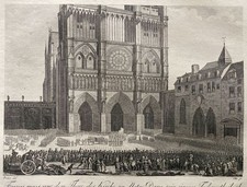 Kupferstich Französische Revolution Favras Notre Dame Todesurteil Prieur 19. Jh.