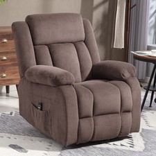 HOMCOM Relaxsessel Fernsehsessel mit Liegefunktion, Vibrationsmassage, Braun