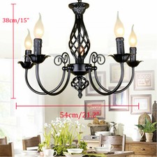 5 Flammig Retro Schwarz E14