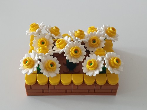 Lego blumenbeet mit weiße - blumenbeet,