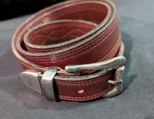 Gürtel Shell Cordovan Versilbert Oxblood Leder TW 100 ähnlich wie Santoni