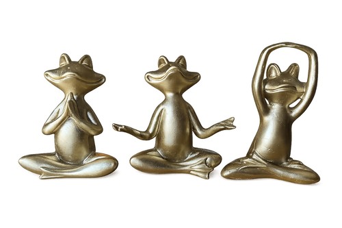 Yoga frosch set - 3, goldenen