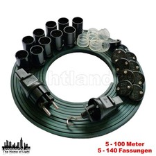 E14 Profi Bausatz Illu Lichterkette grün 5  - 100 m Biergarten Party Weihnachten