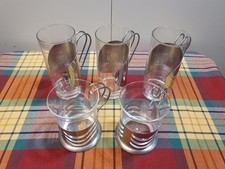 5 Gläser mit Einsatz / Henkel Menu Denmark Roche Teegläser Glashalter