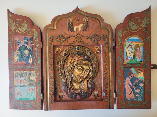 Ikone altar maria antik - maria, holz