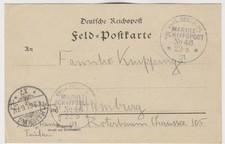 Feldpostkarte Marine MSP 46 Großer Kreuzer SMS Hansa 22.6.1901 Tsingtau