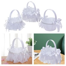 Weißer Blumenmädchen-Korb im