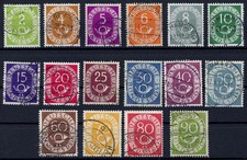 BUND / BRD / DEUTSCHLAND / POSTHORN SATZ 1951 / MICHEL 123-138 / GESTEMPELT