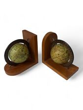 Globus-Buchstützen aus Holz - Zeitloses Design, Ideal für Büro & Wohnzimmer