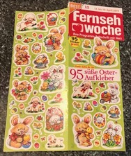 Großer Sticker Bogen aus Zeitschrift Aufkleber FRÜHLING OSTERN Vintage