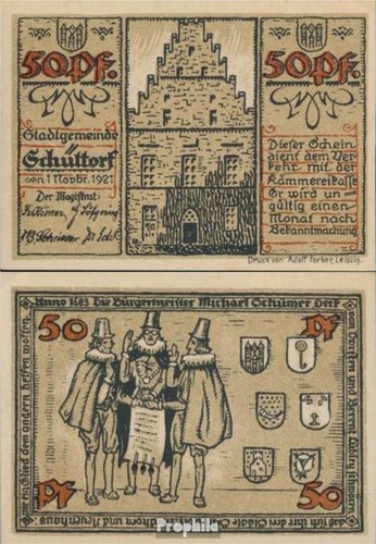 Banknoten schüttorf 1921 - schüttorf,