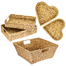 Geschenkkorb leer Aufbewahrungskorb aus Wasserhyazinthe Flechtkorb div. Formen