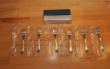 Gebrüder Reiner Kuchengabeln 6 Stück mit 90er Silberauflage