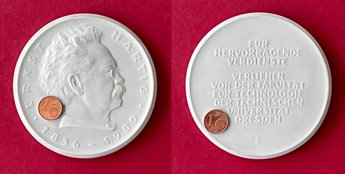 Ddr porzellan medaille - ddr, tu