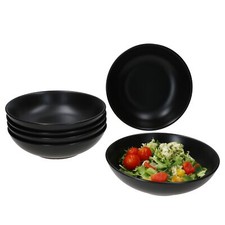 6x Panther Suppenteller schwarz 420ml Steingut 6 Personen tiefe Teller Pasta 