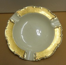 AL KA Kunst Kronach Bavaria Porzellan Aschenbecher Golddekor Ø 15,5 cm gebraucht