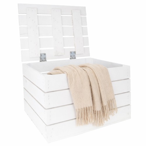 Holztruhe weiss mit deckel - holztruhe,