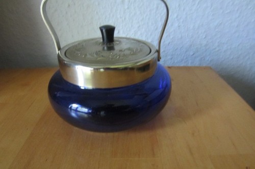Zuckerdose glas metall vintage - zuckerdose,