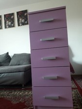 Kommode KABDRUP 5 Schubl. schmal Rosa