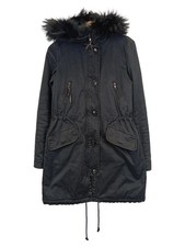 BLONDE NO.8 Damen Parka Gr. 34 XS Schwarz mit Fell Kapuze Winterjacke Casual