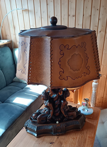 Tischlampe braun mit