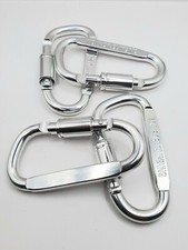 4 St. Alu  81×43mm Karabinerhaken  Schnapphaken Schraubverschluß Silber