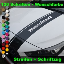 Aufkleber Streifen mit Wunschtext Motorhaube Dekor Tuning Auto Folie Schriftzug