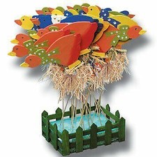 25 große Holz Blumen Stecker