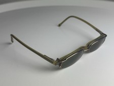 Vintage Brille rechteckig grün mit Sonnenclip Retro Gestell