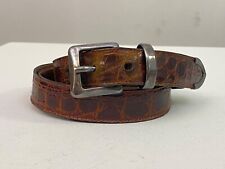 Gräfin v. Lehndorff Luxus Kroko Leder Gürtel Palladium 100cm Sterling silver?