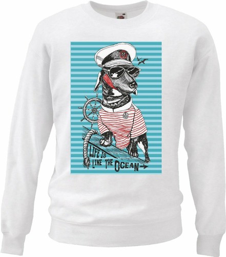 Sweatshirt dackel als kapitän - sweatshirt,
